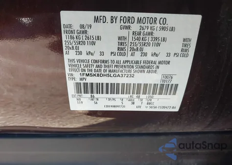 2020 Ford Explorer Xlt from USA, damaged, VIN 1FMSK8DH5LGA37232